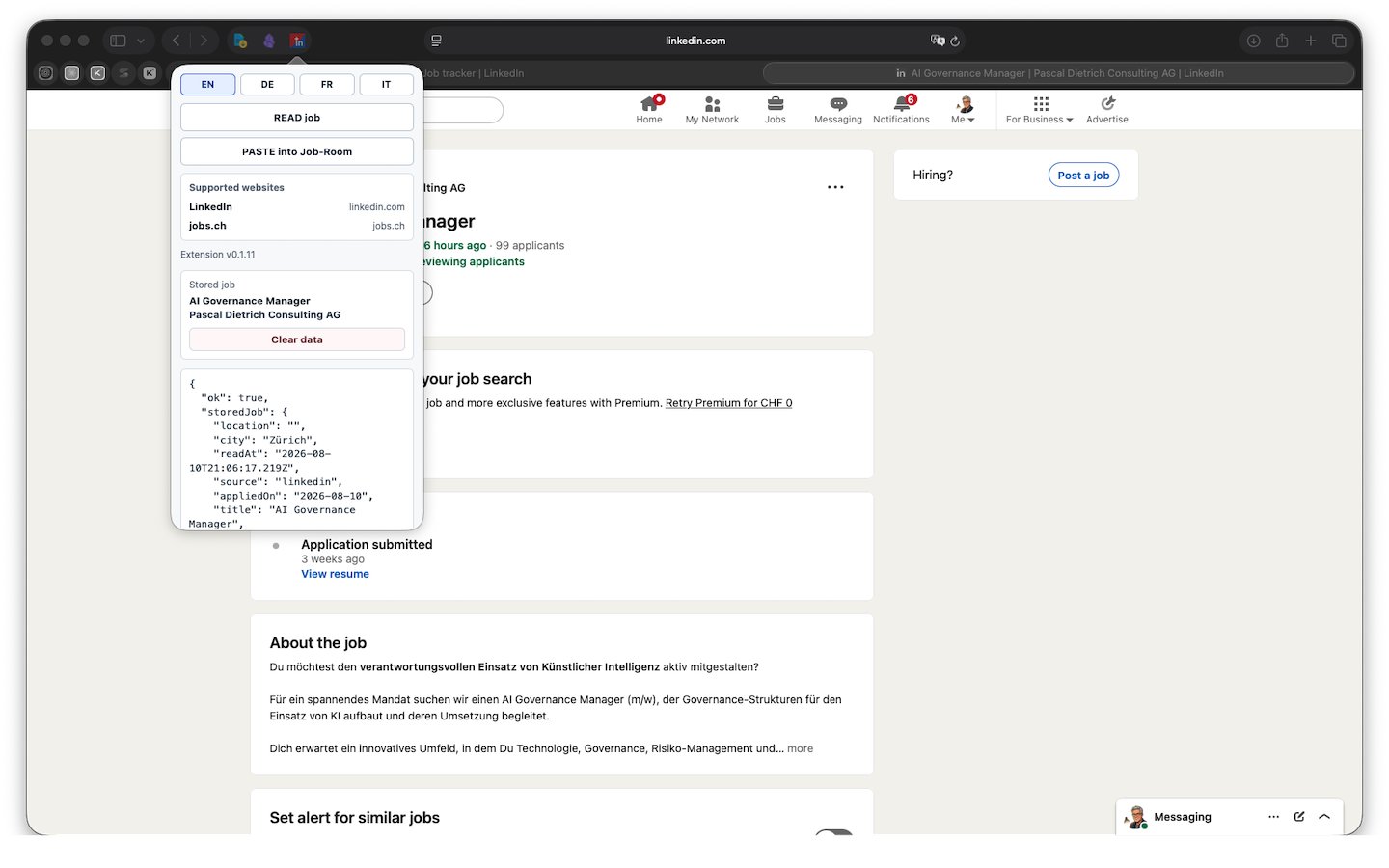 Jobroom Helper Safari Extension (iOS & macOS) screenshot 1