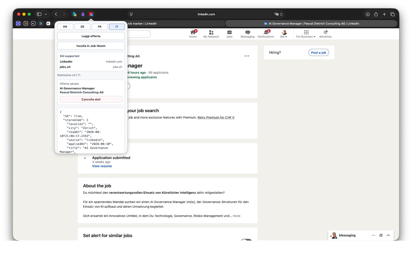 Jobroom Helper Safari Extension (iOS & macOS) screenshot 1